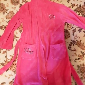 Girl's Pink Peace Bathrobe